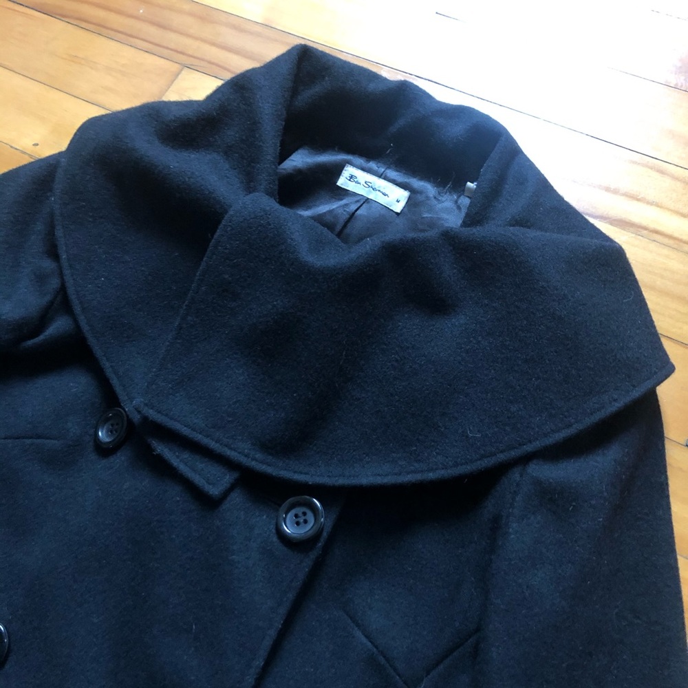 Ben Sherman Cowl Neck Wool Peacoat
